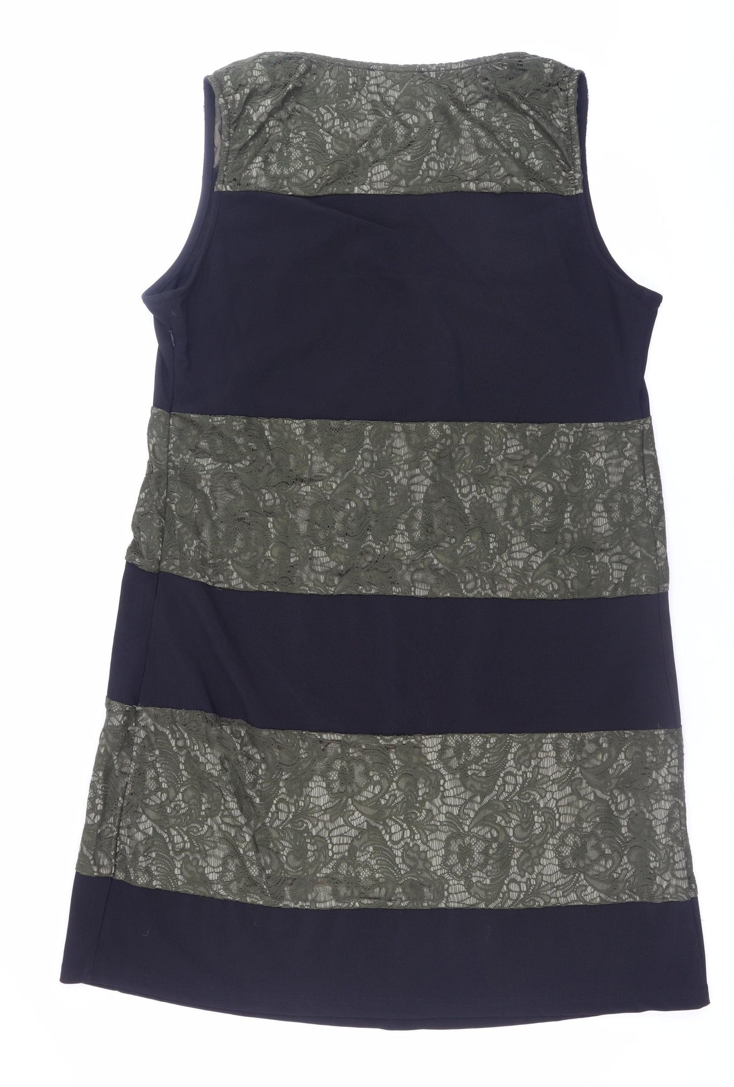 Anonymous Women’s Black Lace Shift Dress Size 20 Sleeveless V-Neck Knee Length