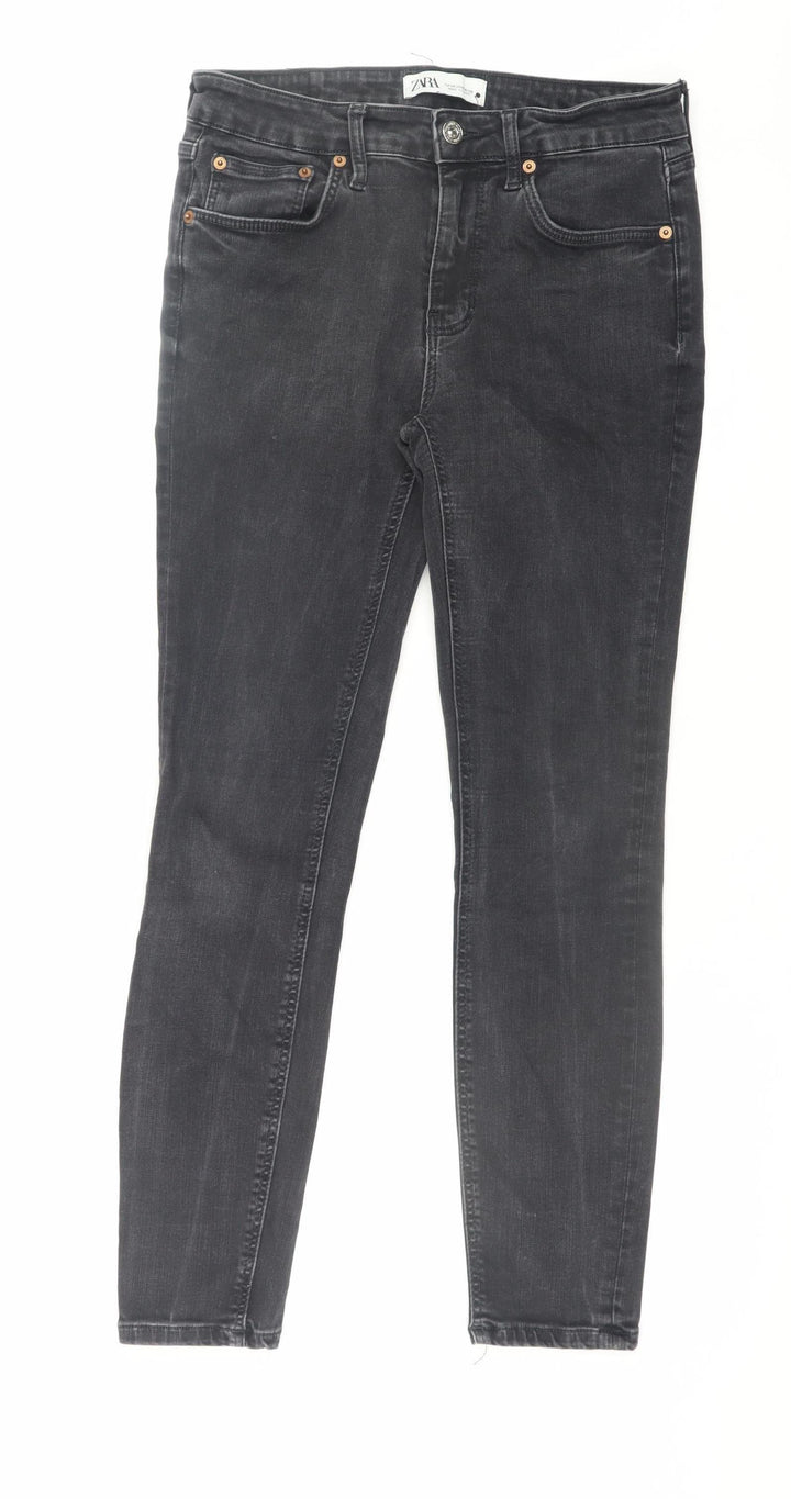 ZARA Women’s Black Skinny Jeans Size 12 Mid Rise Denim