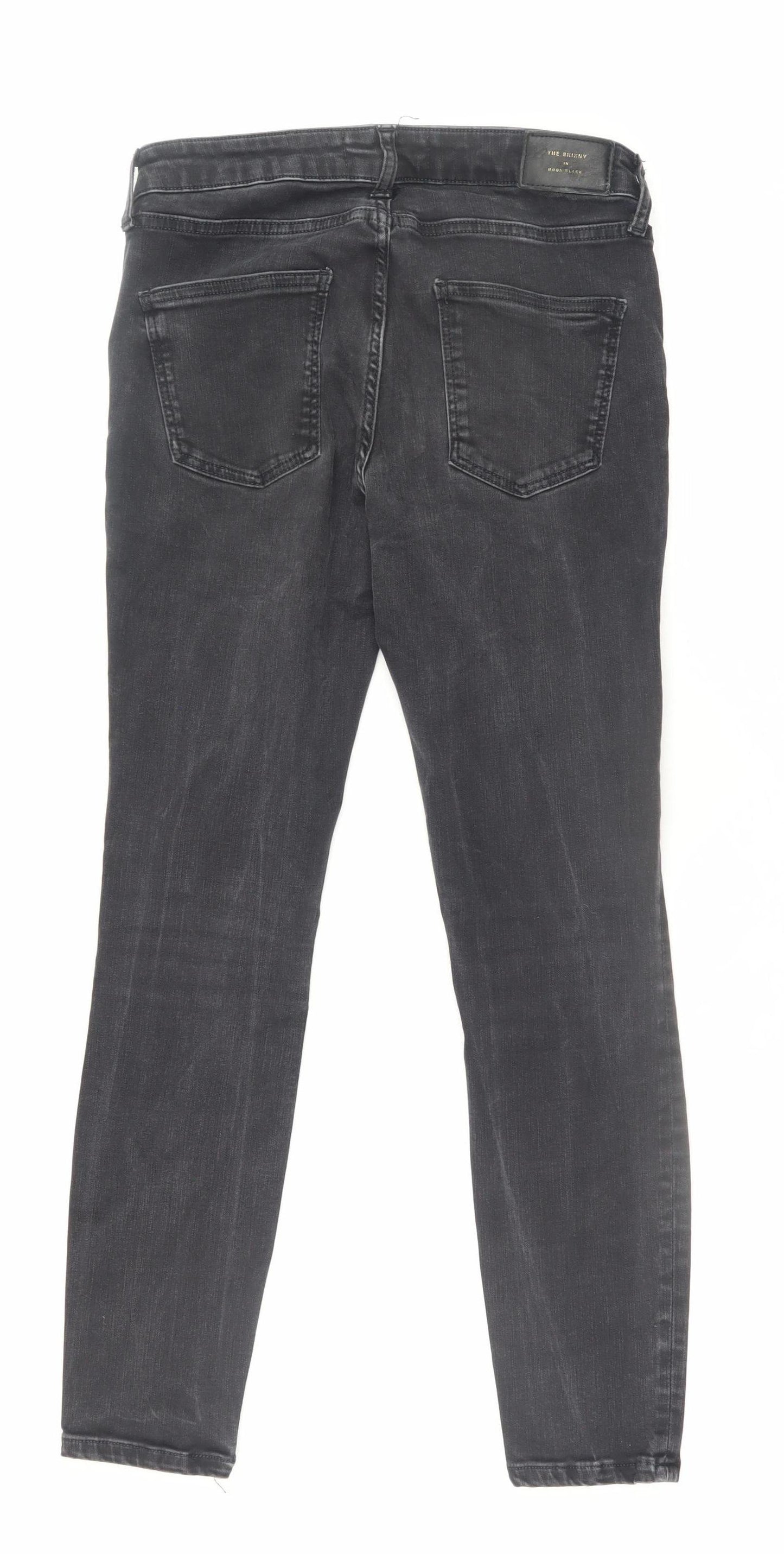 ZARA Women’s Black Skinny Jeans Size 12 Mid Rise Denim