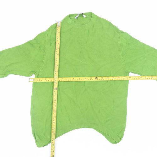 Zara Women's Green Crew Neck Knit Jumper Size 12 Viscose Blend