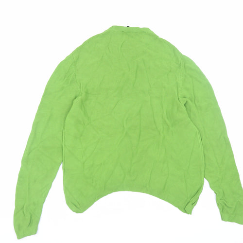 Zara Women's Green Crew Neck Knit Jumper Size 12 Viscose Blend