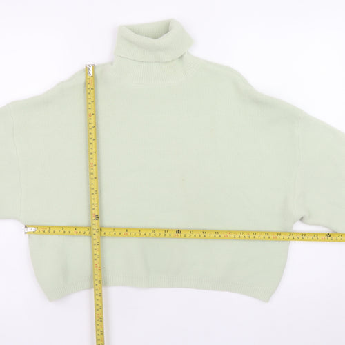 Bershka Women Green Roll Neck Knit Jumper Size 8