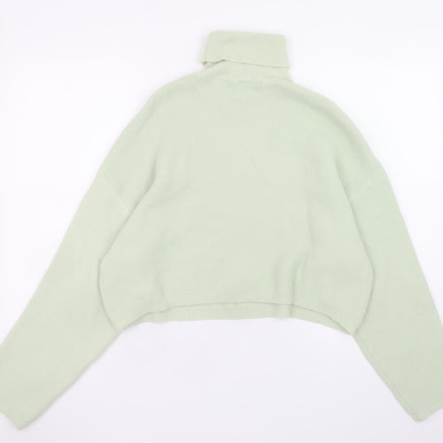 Bershka Women Green Roll Neck Knit Jumper Size 8