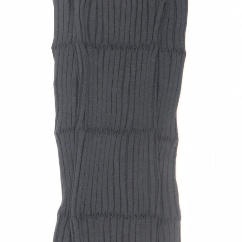 Zara Women Black Ribbed Knit Bodycon Midi Dress Size S