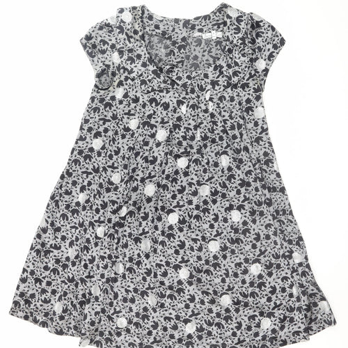 Serena Kay Women’s Grey Floral A-Line Knee Length Dress Size 8