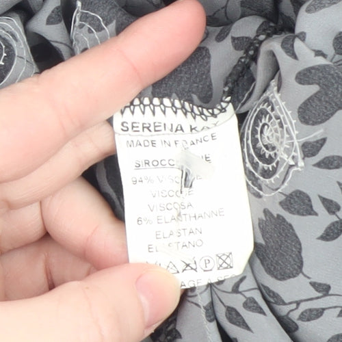 Serena Kay Women’s Grey Floral A-Line Knee Length Dress Size 8