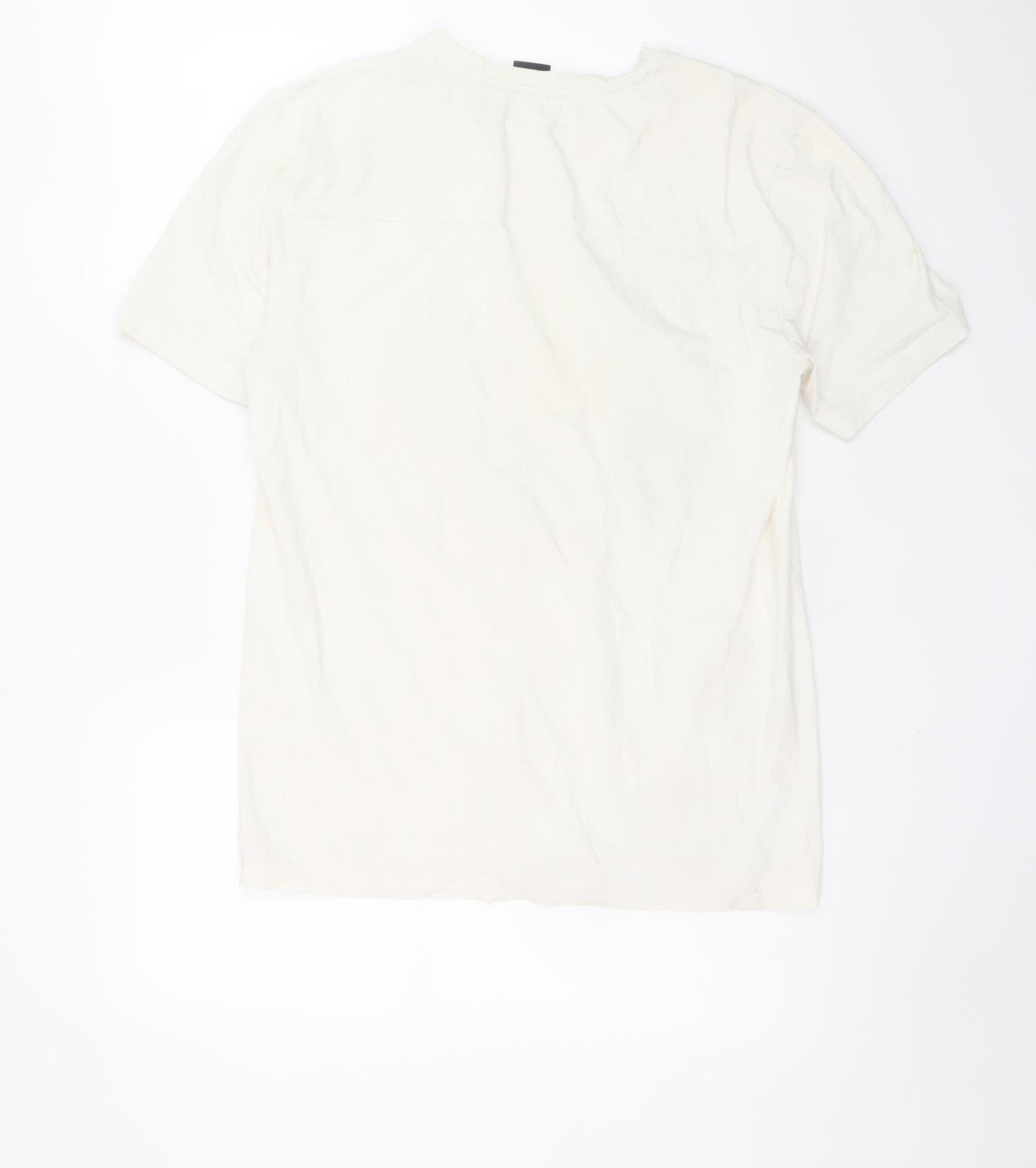 Hugo Boss Men's Beige Logo Cotton T-Shirt Size M