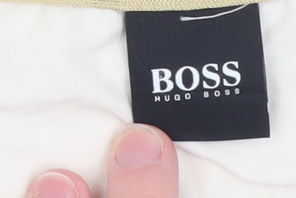 Hugo Boss Men's Beige Logo Cotton T-Shirt Size M