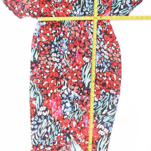 Girl In Mind Women’s Multicoloured Petite Floral Midi Wrap Dress UK 10