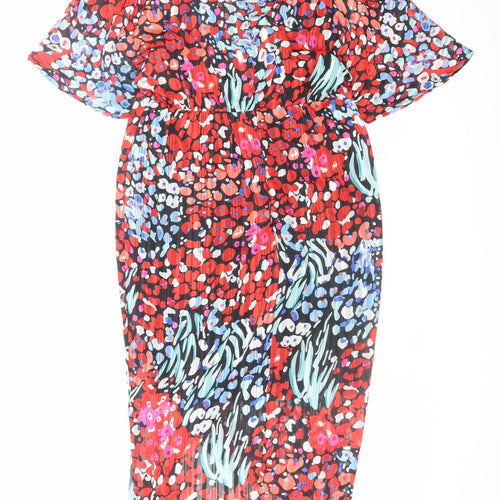 Girl In Mind Women’s Multicoloured Petite Floral Midi Wrap Dress UK 10