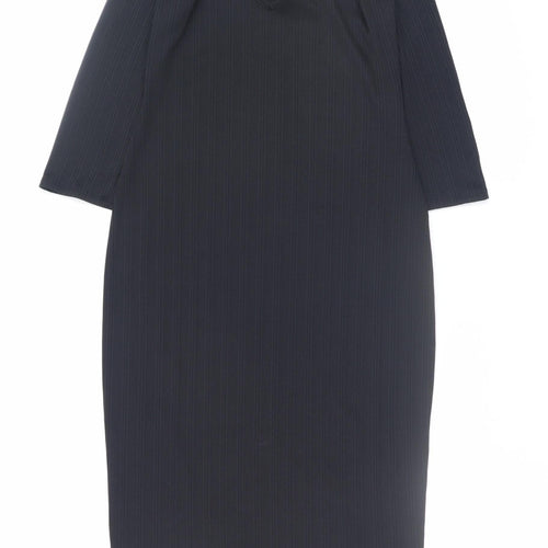 River Island Women's Black Midi Bodycon Dress Size 10