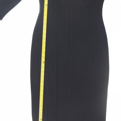 River Island Women's Black Midi Bodycon Dress Size 10