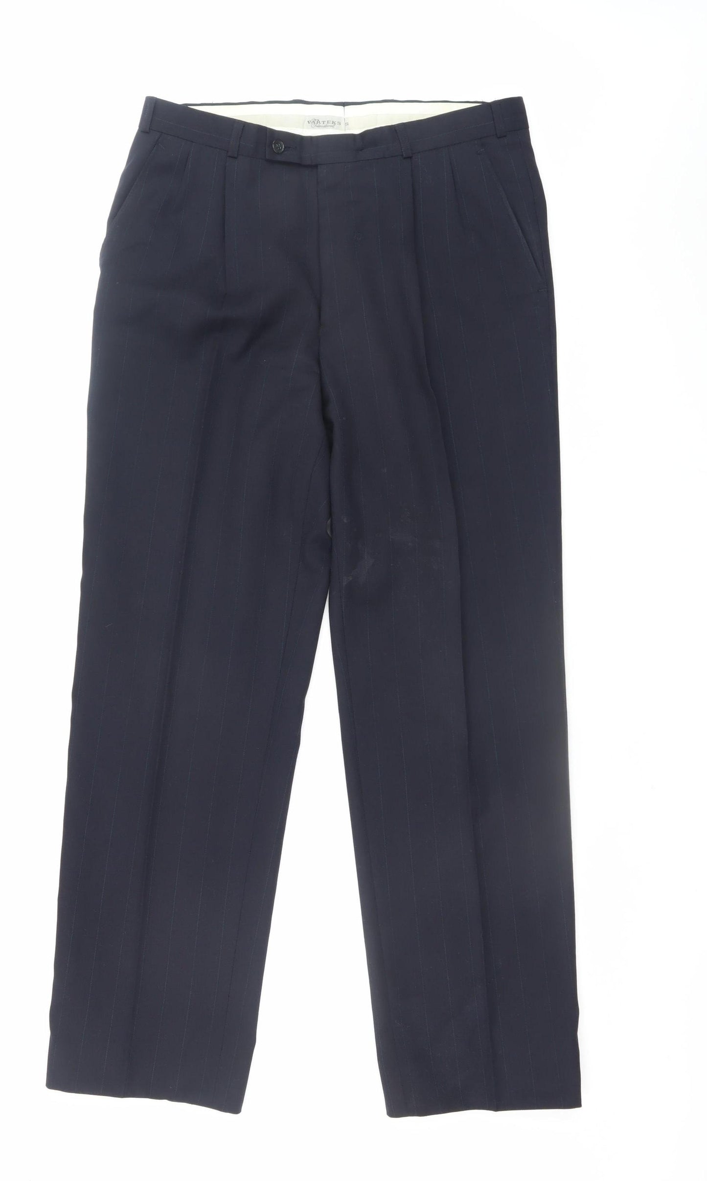 Varteks International Men's Navy Dress Pants Size 42 Regular Wool Blend