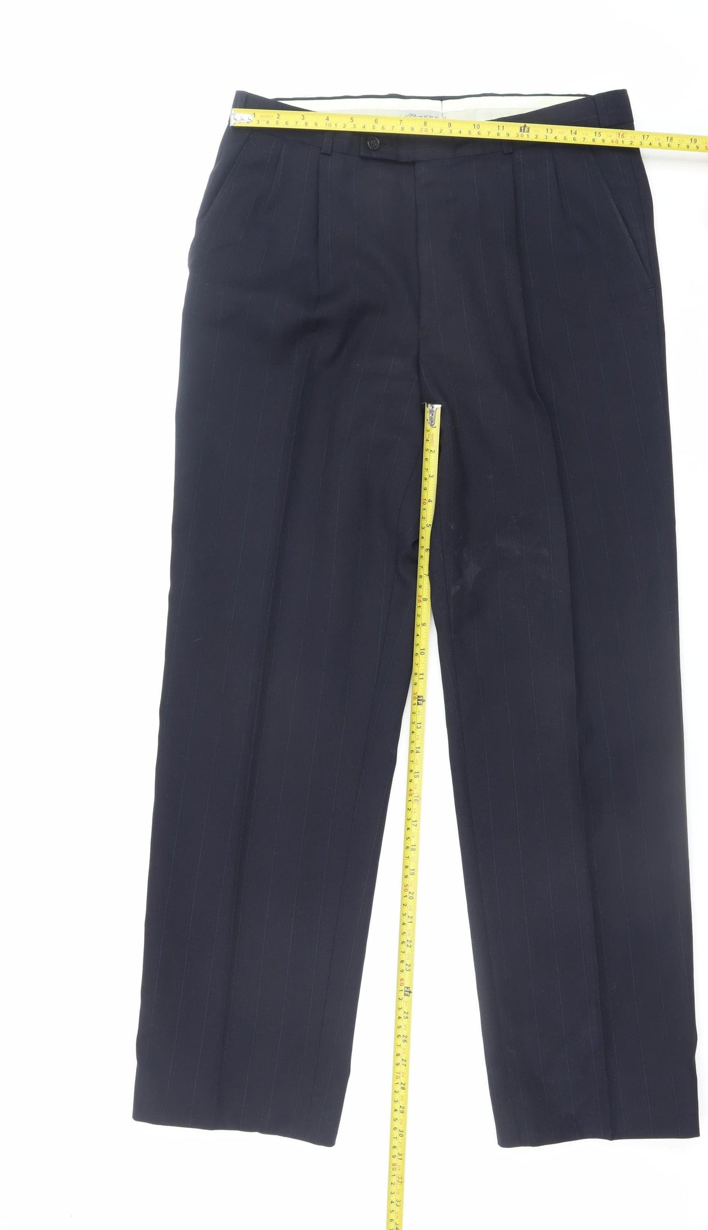 Varteks International Men's Navy Dress Pants Size 42 Regular Wool Blend