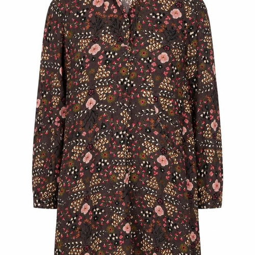 Nomads Women Brown Floral Viscose Shift Dress Size 12