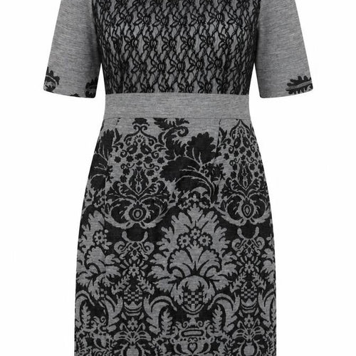 Bromley Women’s Grey Damask Knit Sheath Dress Size L