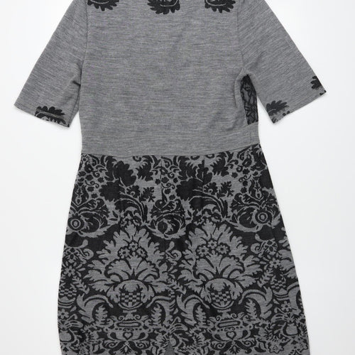 Bromley Women’s Grey Damask Knit Sheath Dress Size L