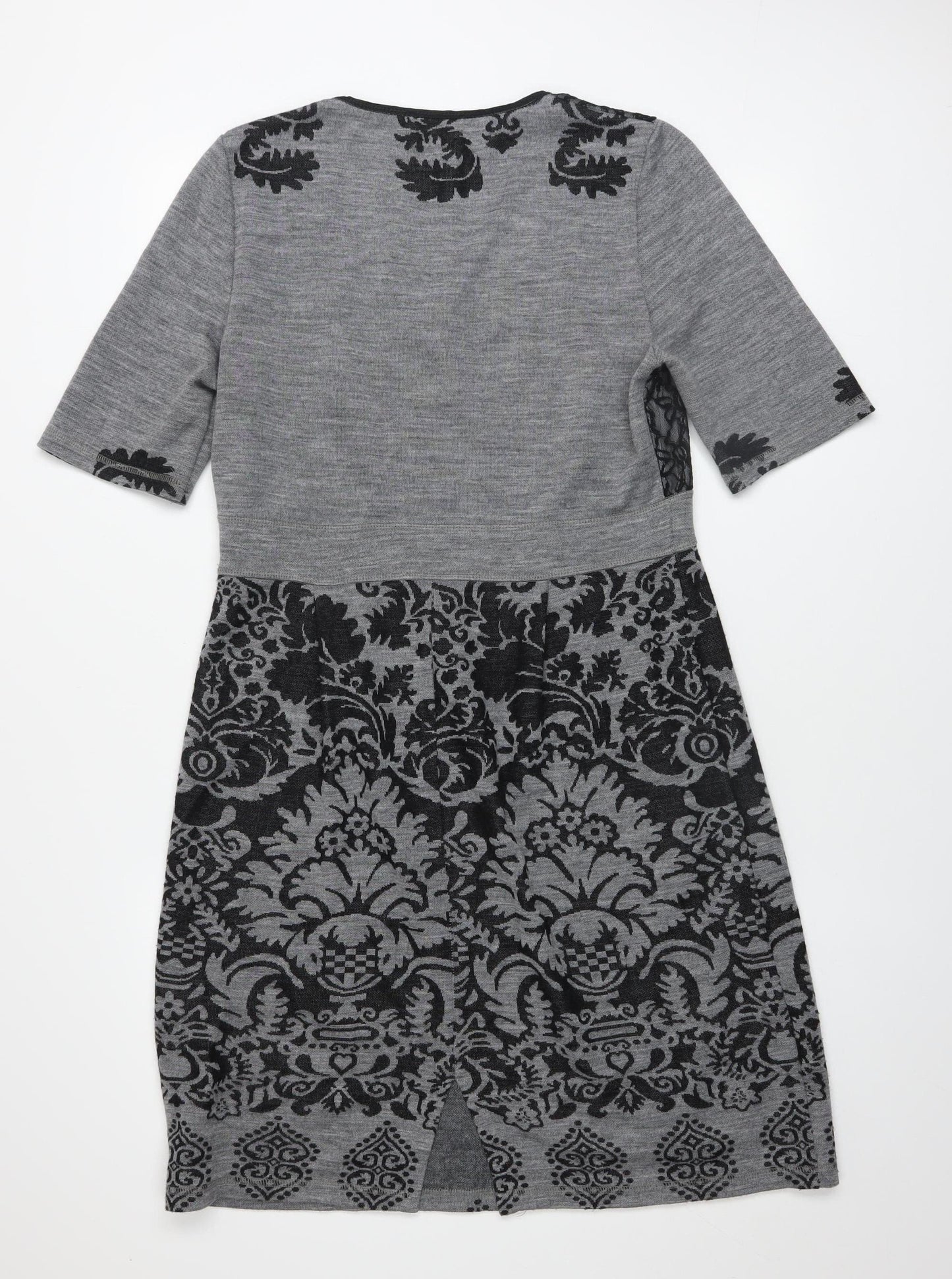 Bromley Women’s Grey Damask Knit Sheath Dress Size L