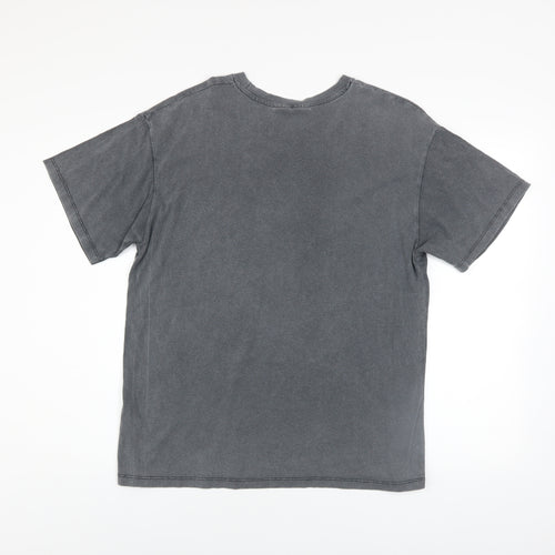 Bershka Men’s Grey Tupac Shakur Graphic Band T-Shirt XS