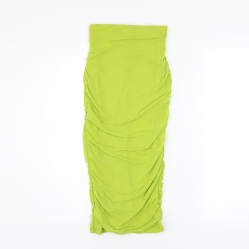Oh Polly Women’s Green Ruched Midi Pencil Skirt Size 6