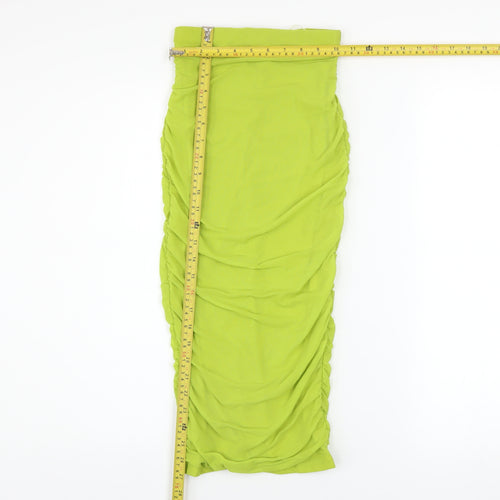 Oh Polly Women’s Green Ruched Midi Pencil Skirt Size 6