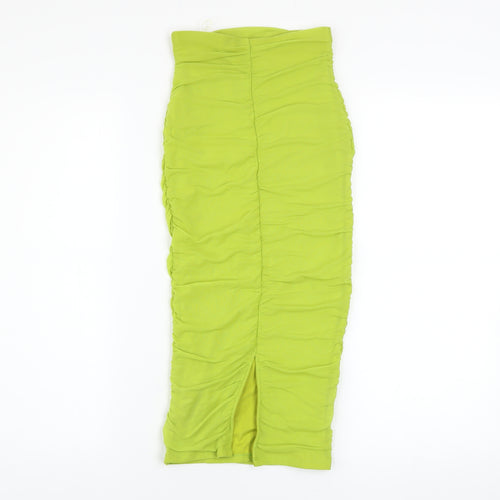 Oh Polly Women’s Green Ruched Midi Pencil Skirt Size 6
