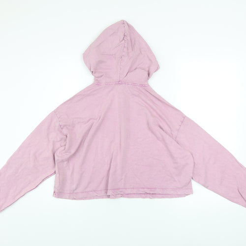 ASOS Design Women’s Pink Crop Hoodie UK 6 Petite 100% Cotton