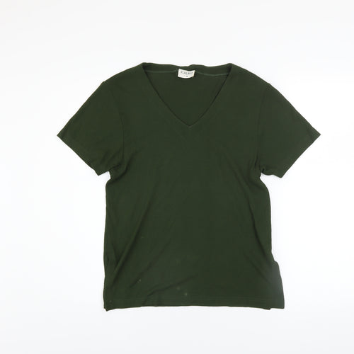 Kaliko Women’s Green V-Neck Short Sleeve Viscose T-Shirt M