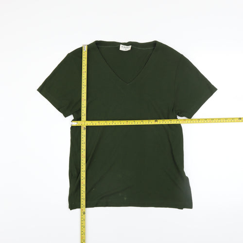 Kaliko Women’s Green V-Neck Short Sleeve Viscose T-Shirt M