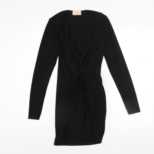Club London Women's Black Size 6 Bodycon Long Sleeve Party Dress
