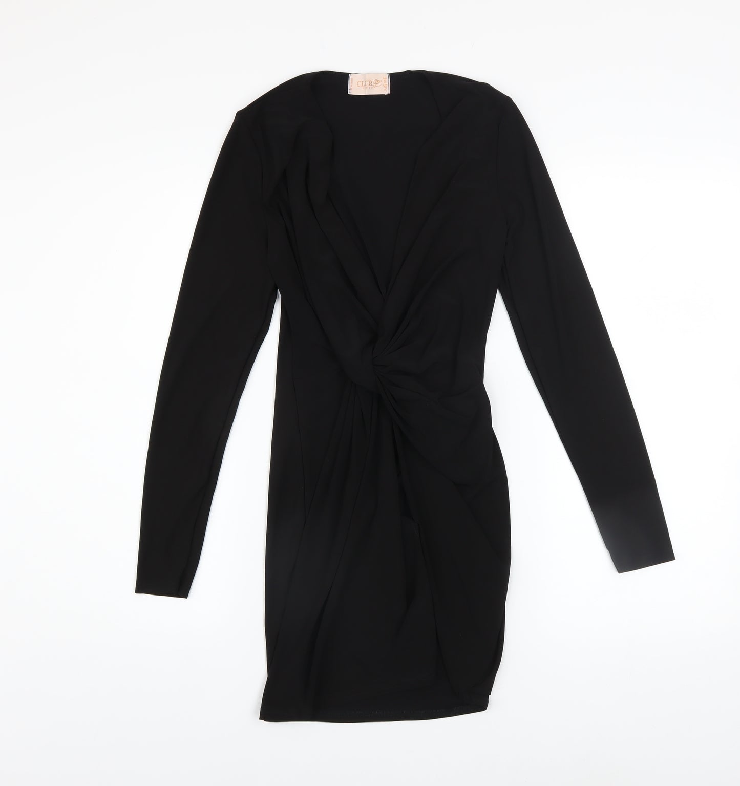 Club London Women's Black Size 6 Bodycon Long Sleeve Party Dress