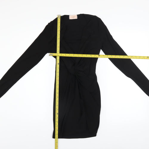 Club London Women's Black Size 6 Bodycon Long Sleeve Party Dress