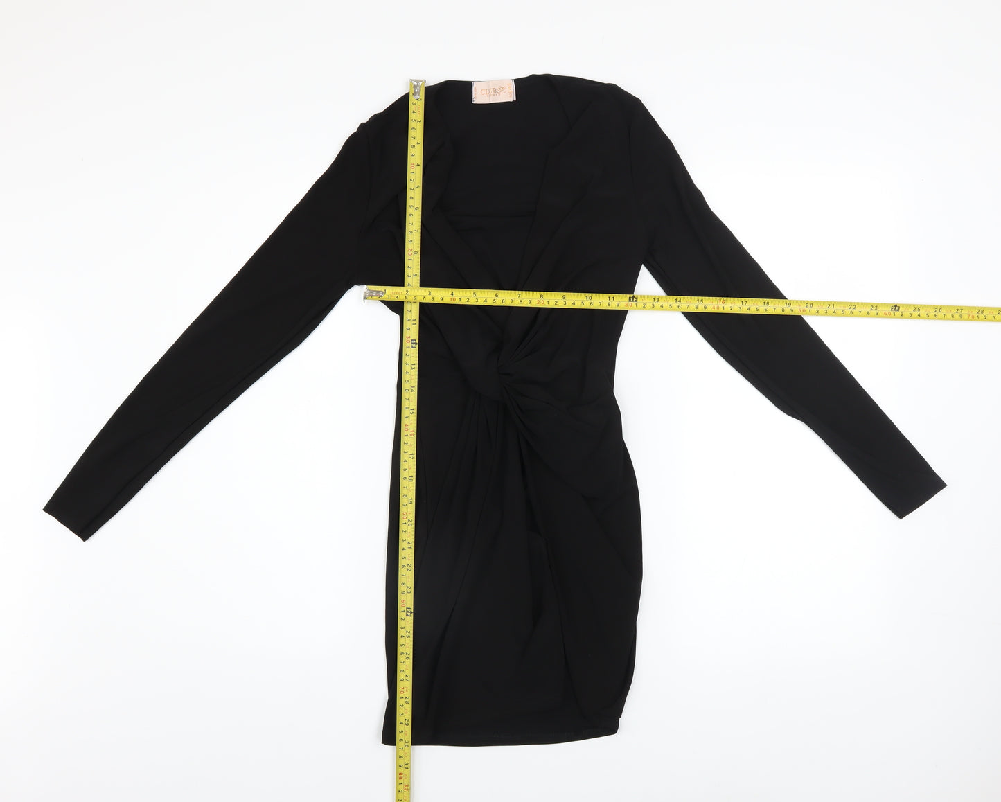 Club London Women's Black Size 6 Bodycon Long Sleeve Party Dress
