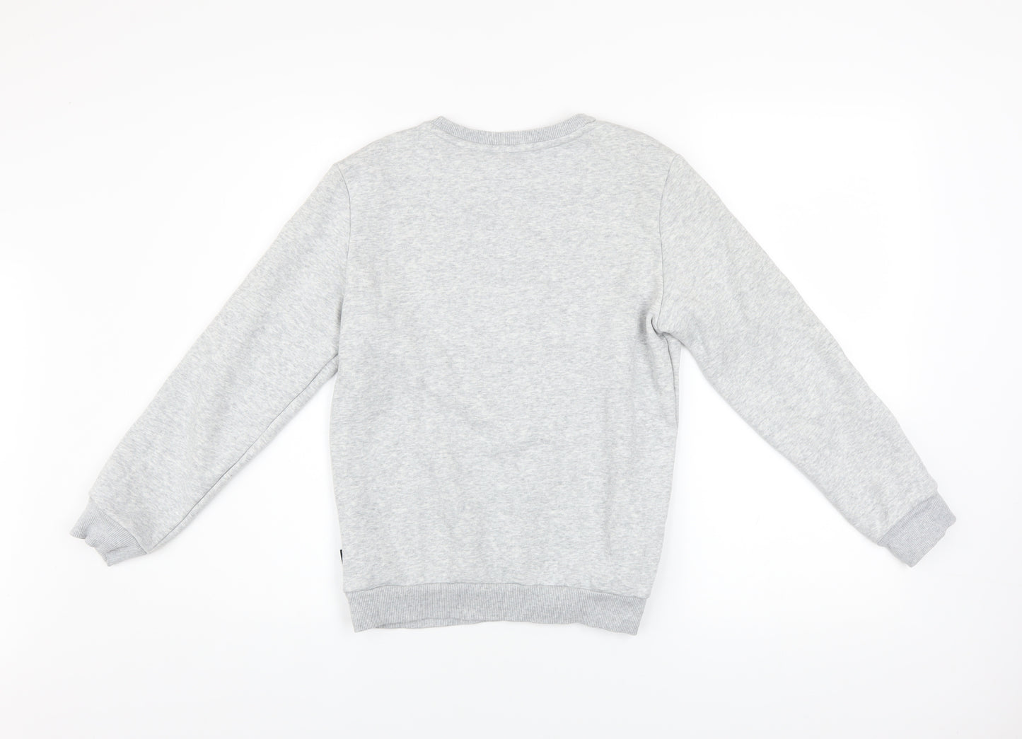 Puma Boys Grey Pullover Sweatshirt 11-12 Years Logo Crew Neck Long Sleeve