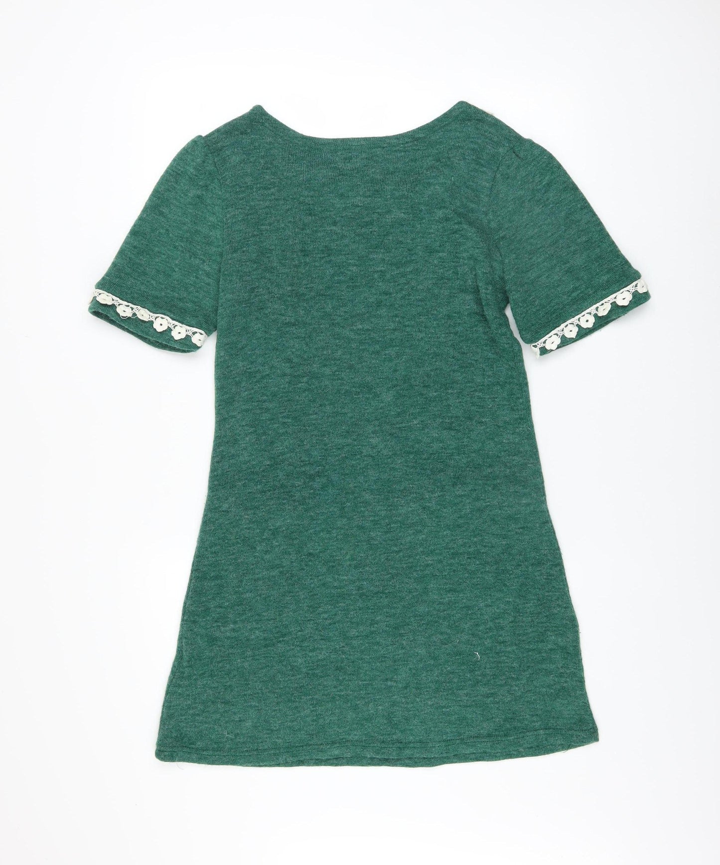 Pussycat London Women’s Green Wool Blend Short Sleeve Shift Dress M