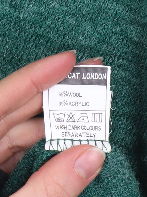 Pussycat London Women’s Green Wool Blend Short Sleeve Shift Dress M