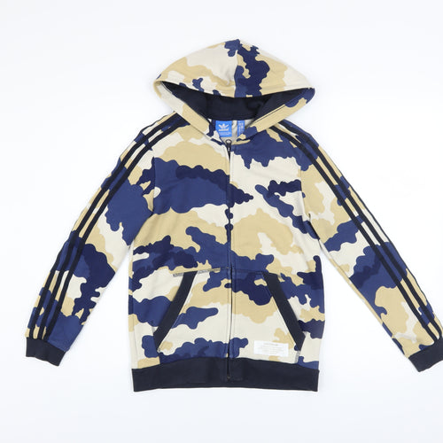 adidas Boys Multicoloured Camouflage Full Zip Hoodie 11-12 Years