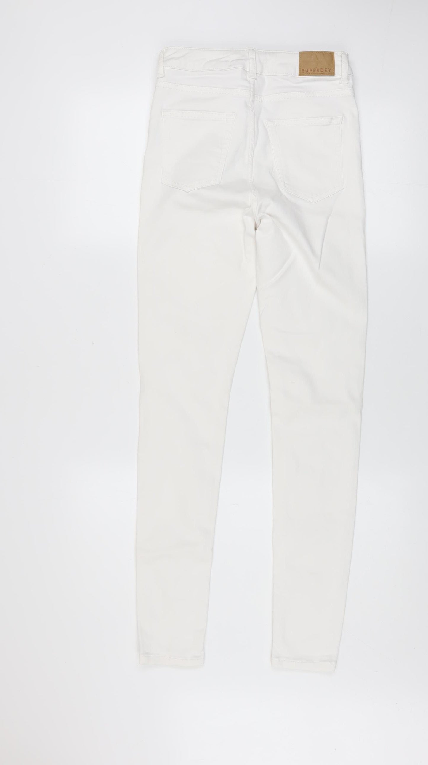Superdry Womens White Skinny Stretch Jeans Size 26 Slim Fit