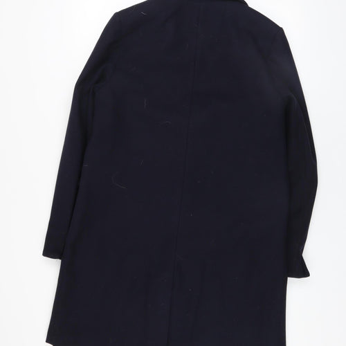 Primark Women's Black Long Overcoat Size 12 Polyester Classic Style