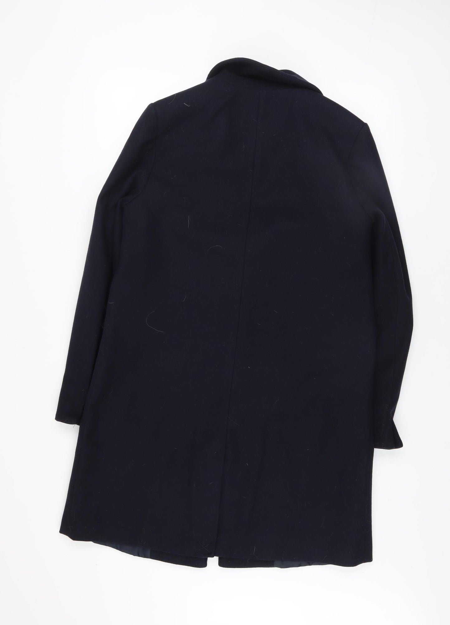 Primark Women's Black Long Overcoat Size 12 Polyester Classic Style