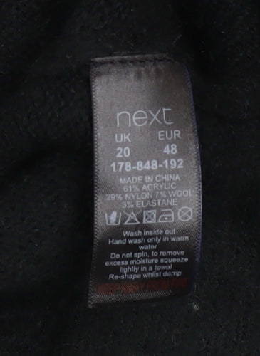 Next Women's Black Roll Neck Beaded Jumper Size 20 Acrylic Wool Blend
