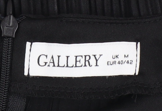 Gallery Women's Black Pleated Tunic Blouse Size M Long Sleeve