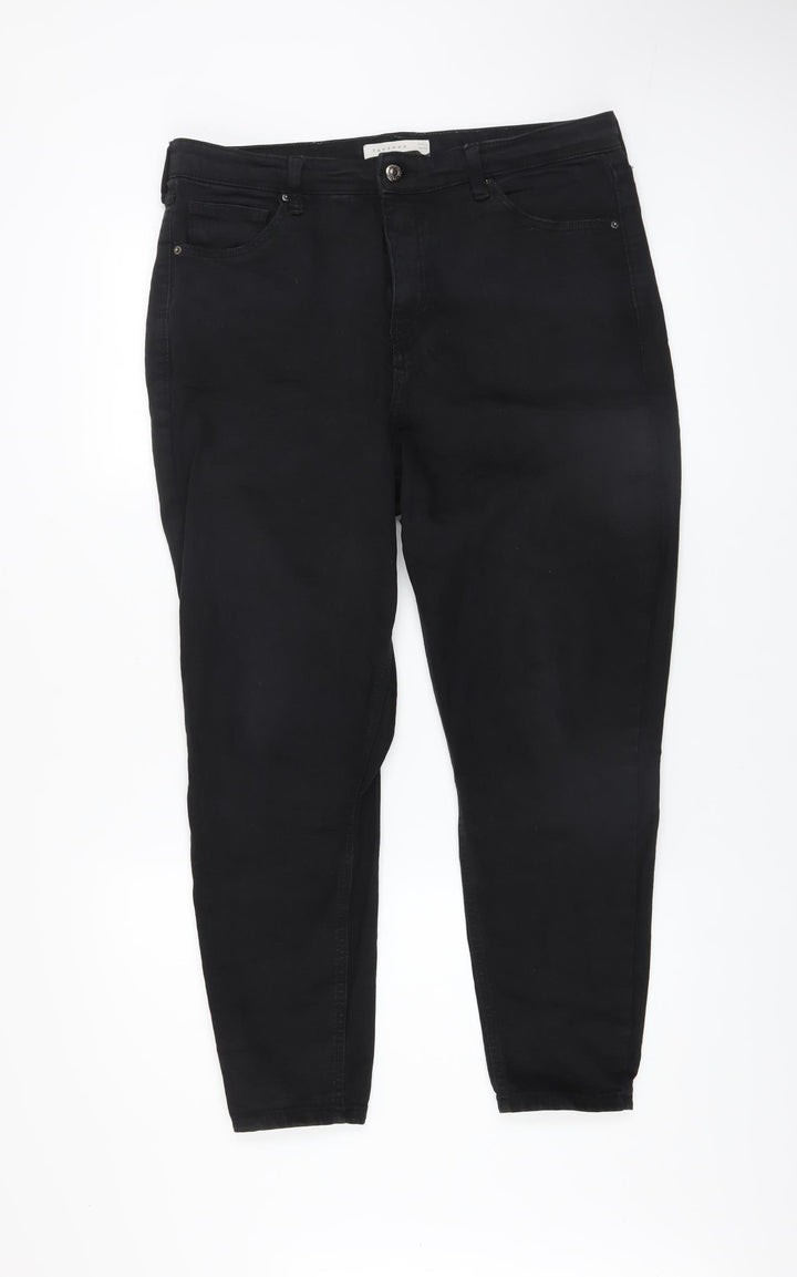 Topshop Jamie Women's Black Skinny High Rise Jeans Size 16
