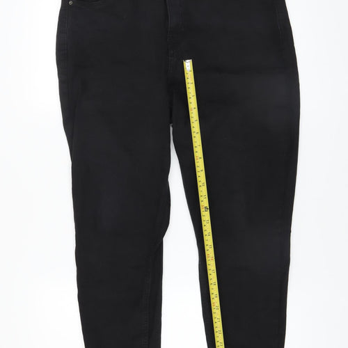 Topshop Jamie Women's Black Skinny High Rise Jeans Size 16