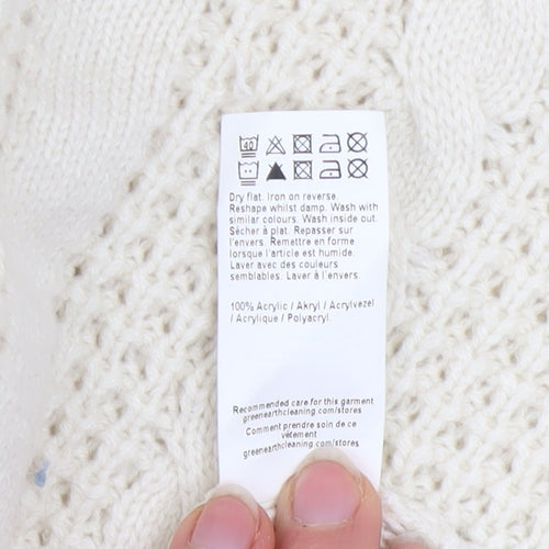 River Island Men’s Ivory Cable Knit Jumper XL Classic Pullover