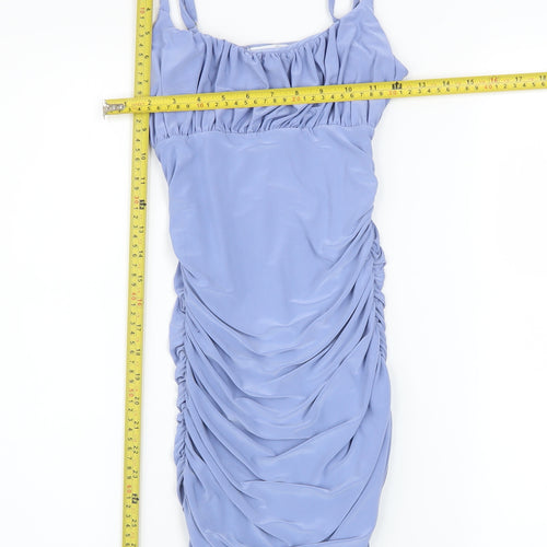 Quiz Women’s Blue Ruched Bodycon Midi Dress Size 6
