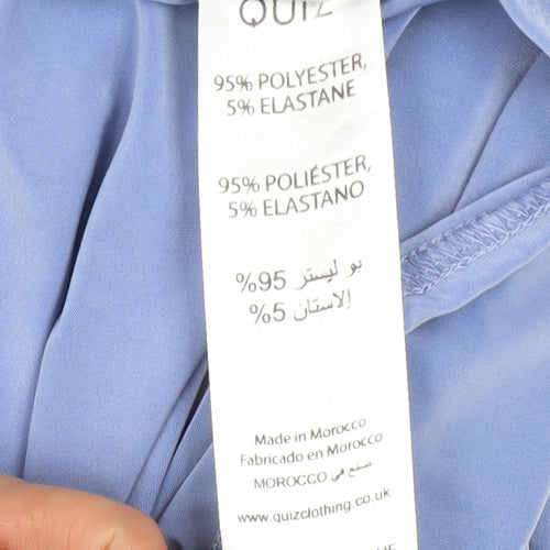 Quiz Women’s Blue Ruched Bodycon Midi Dress Size 6
