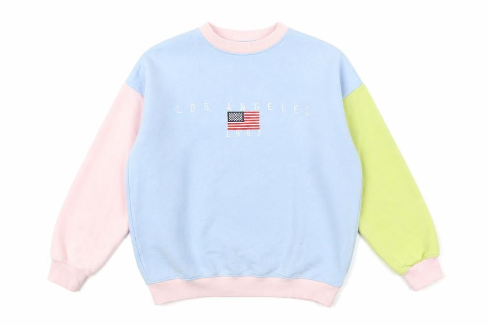 Front view of Daisy Street women’s multicoloured crew neck pullover sweatshirt uk 6