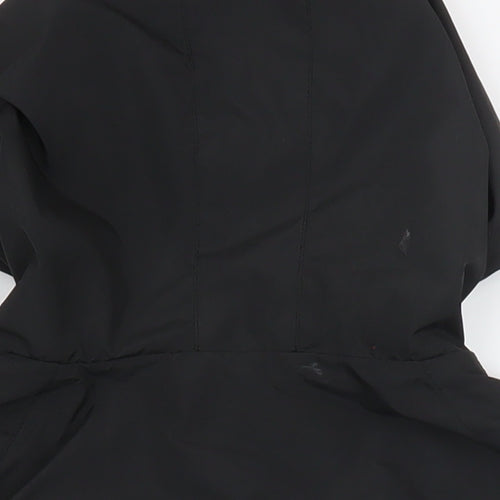 WORK OUT Women's Black Hooded Reflective Windbreaker Jacket Size 12