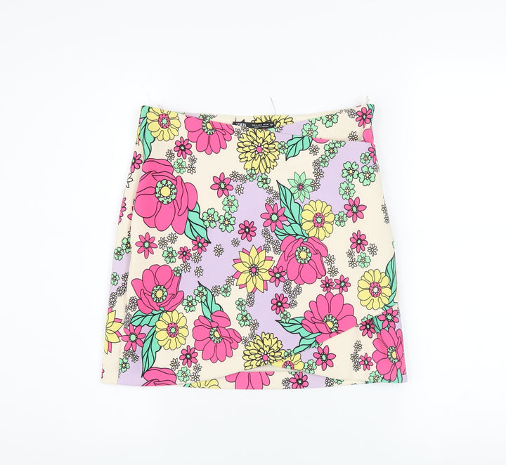 Zara Women’s Multicoloured Floral Mini Skirt Size S